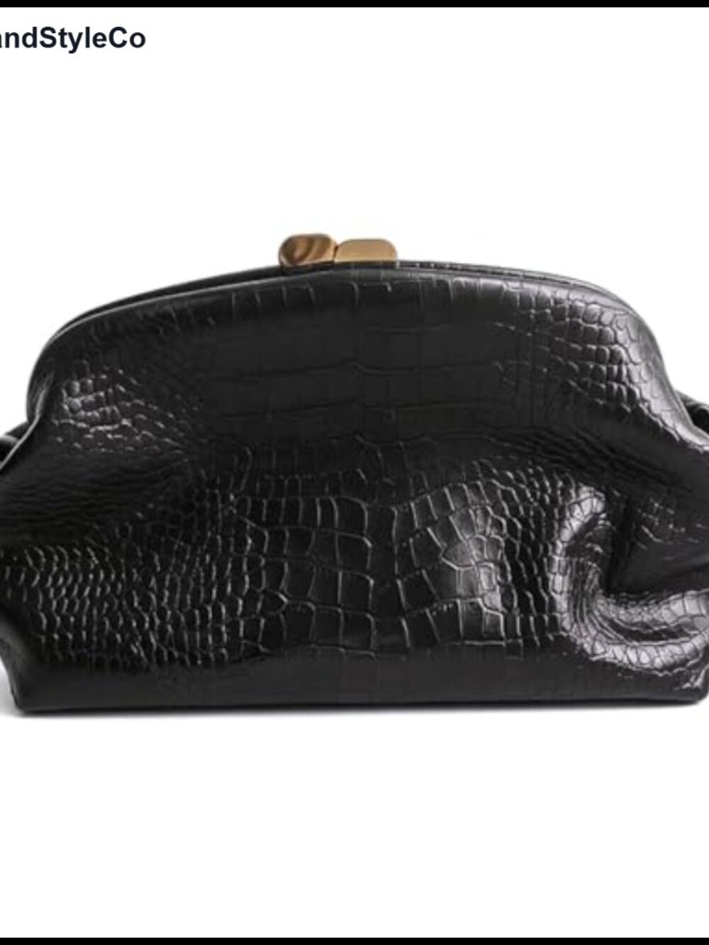 Large Dumpling Evening Bag Faux PU Leather Chain Strap Clutch Purse